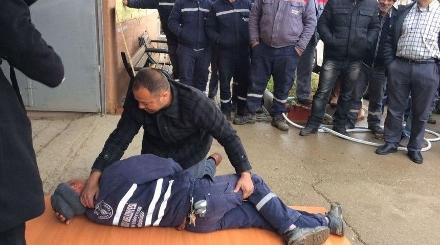 Şantiyedeki Tatbikat Ger&ccedil;eğini Aratmadı