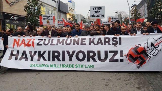 Sakarya’da Stk’lardan Avrupa’ya Tepki Yürüyüşü