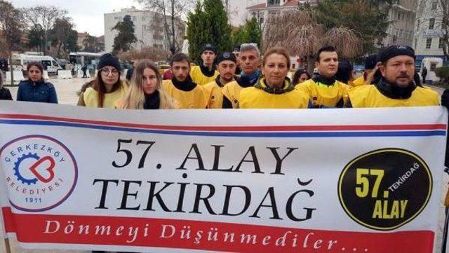 Tekirdağ'dan 57'nci Alay'ı Temsil Eden 57 Gönüllü, Çanakka'ye Uğurlandı