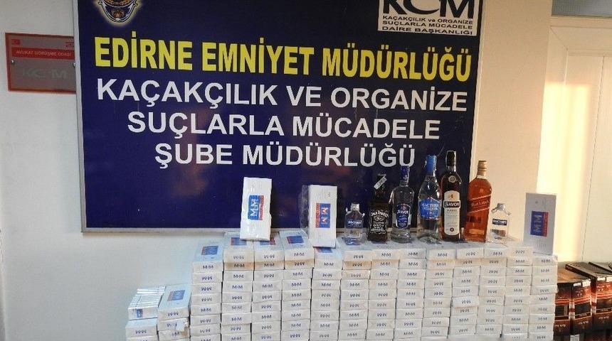 Edirne&rsquo;de Ka&ccedil;ak Sigara Ve İ&ccedil;ki Operasyonu