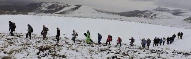 Kadınlar Erciyes Dağında 'mor Renk, Menekşede Güzel' Pankartı Açtı
