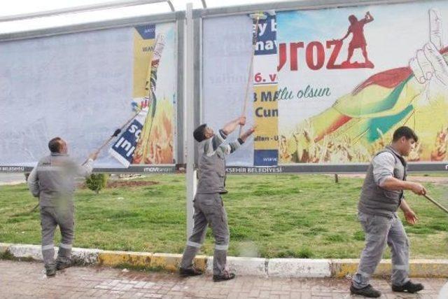 Şanlıurfa’Da, Nevruz Afişleri Toplatıldı