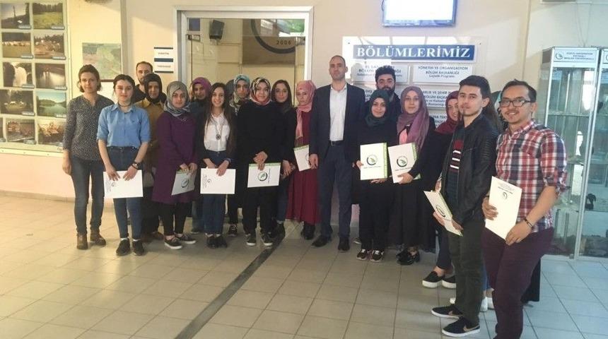 El Sanatları B&ouml;l&uuml;m&uuml; &Ouml;ğrencilerine Teşekk&uuml;r Belgesi