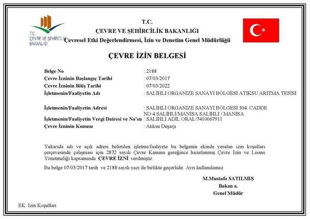 Osb Arıtma Tesisine ’çevre İzni’ Alındı