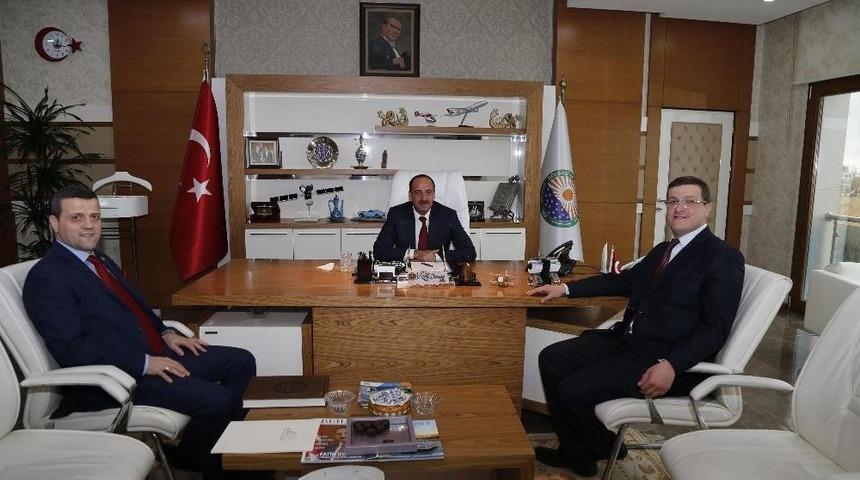 Ahmet Yesevi &Uuml;niversitesi M&uuml;tevelli Heyet Başkanı Yıldız&rsquo;dan Başkan Duruay&rsquo;a Ziyaret