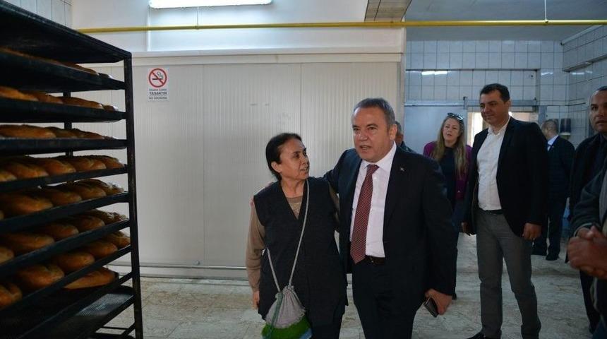Başkan Böcek, Halk Ekmek Fırınını Denetledi
