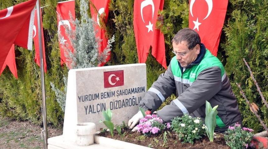 G&ouml;lbaşı&rsquo;nda Şehit Mezarları Bakımdan Ge&ccedil;irildi