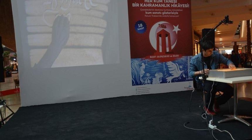&Ccedil;anakkale&rsquo;nin Destansı Kurtuluş M&uuml;cadelesi Kum Sanatına Yansıdı