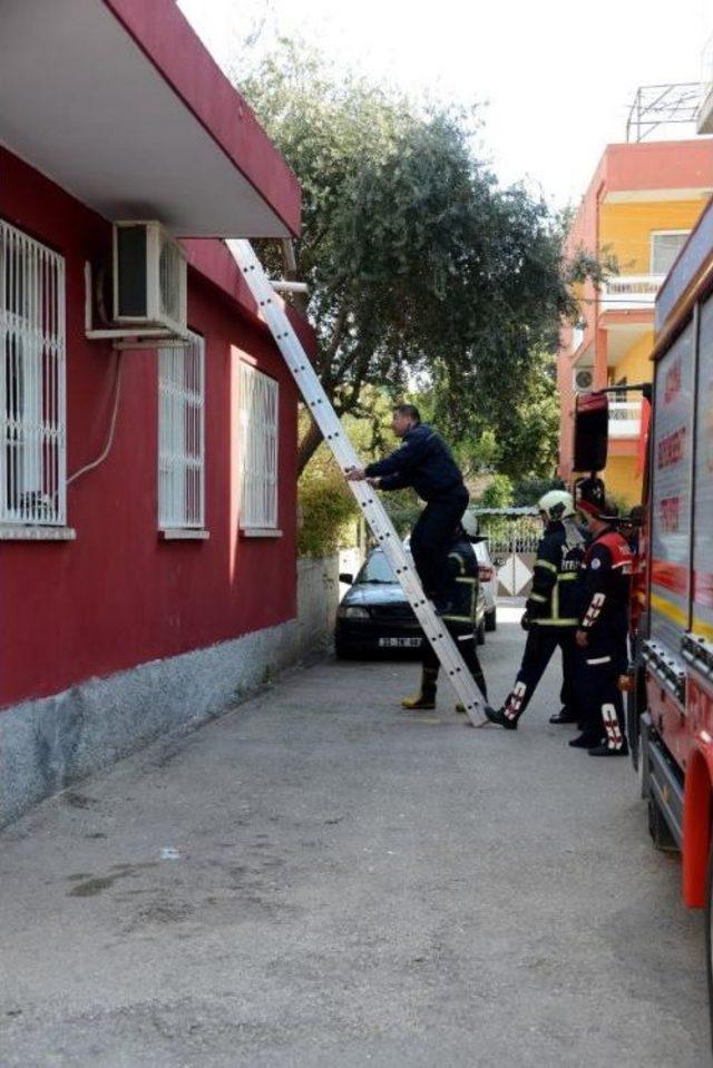 Kendine Zarar Veren Genci, Itfaiye Merdiveniyle Eve Giren Polis Ikna Etti