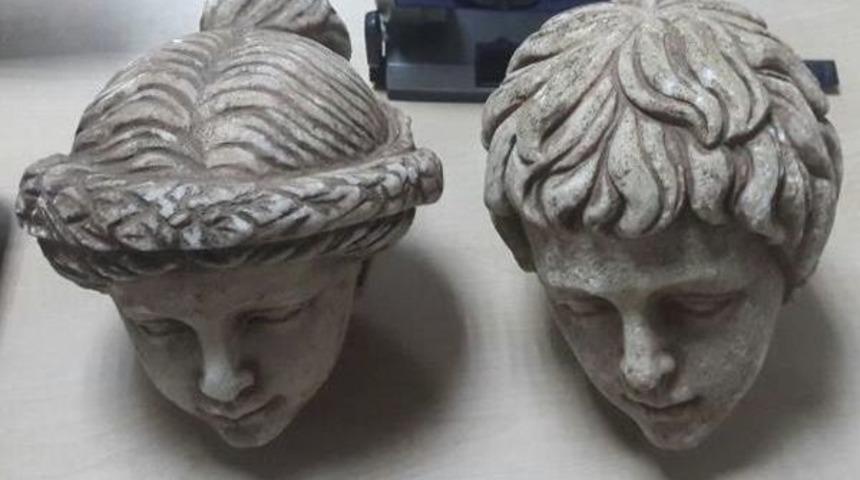 Helenistik D&ouml;neme Ait Iki Insan Başı Fig&uuml;r&uuml;yle Yakalandı