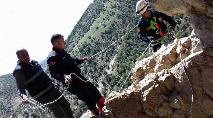 U&ccedil;urumda Mahsur Kalan 2 Ke&ccedil;i İtfaiye Tarafından Kurtarıldı