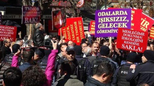 Tmmob'un 'hayır' Kampanyası, Tmmob Üyeleri Tarafından Protesto Edildi