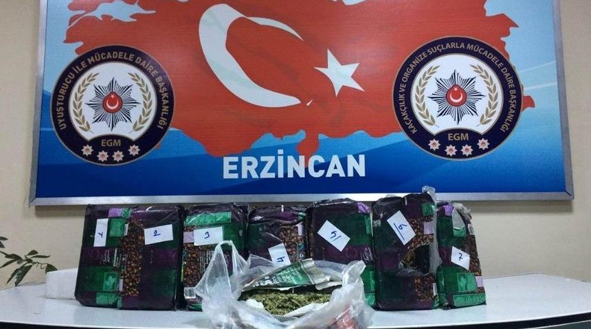 Erzincan’da Detektör Köpeği ’maço’ 7 Kilo Eroin Yakaladı