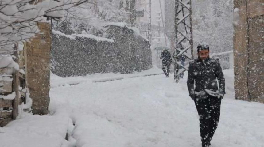 Hakkari'de Kar Yolları Kapattı