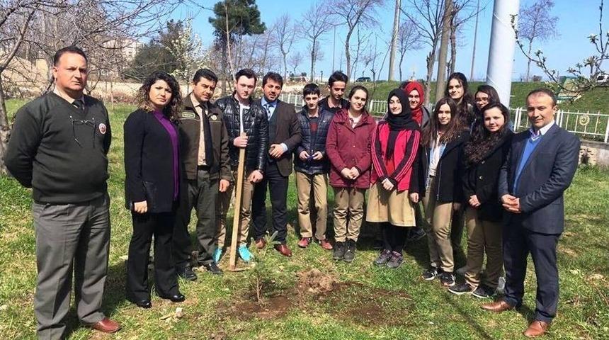 &Ouml;ğrenciler Fidan Dikti