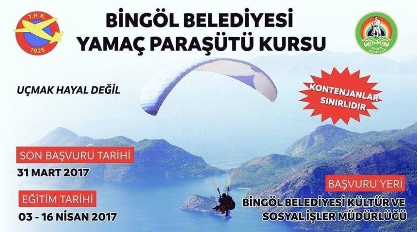 Bing&ouml;l&rsquo;de &Uuml;cretsiz Yama&ccedil; Paraş&uuml;t&uuml; Kursu A&ccedil;ılıyor