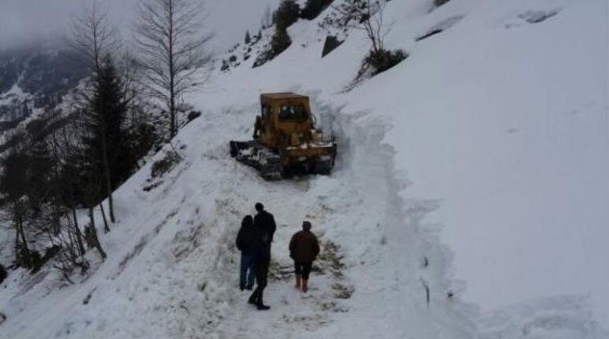 Rize&rsquo;de Karla Kaplı Yayla Yolları A&ccedil;ılmaya Başlandı