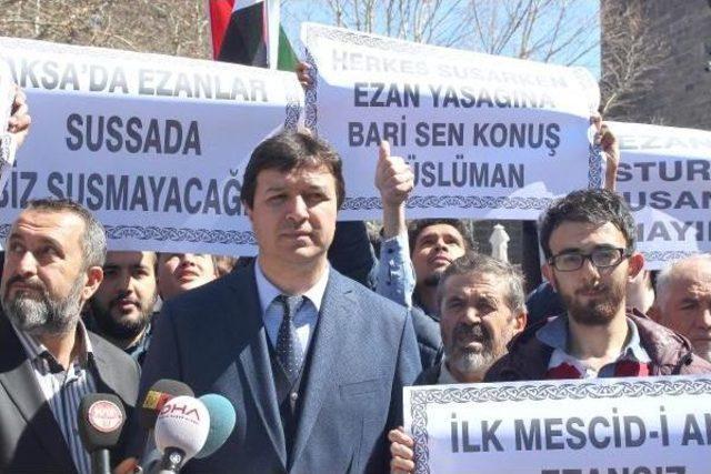 Kayseri'de Sp'lilerden İsrail’E 'ezan Yasağı' Protestosu