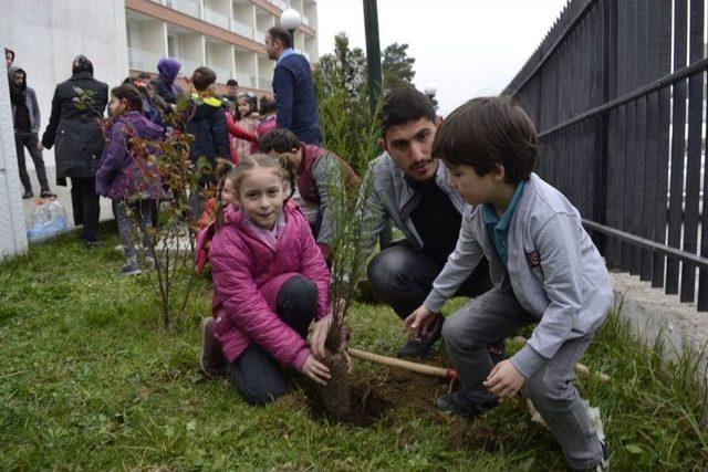 Öğrenciler Fidan Dikti