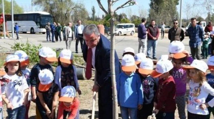 Başkan B&ouml;cek, Kreş &Ouml;ğrencileriyle Ağa&ccedil; Dikti