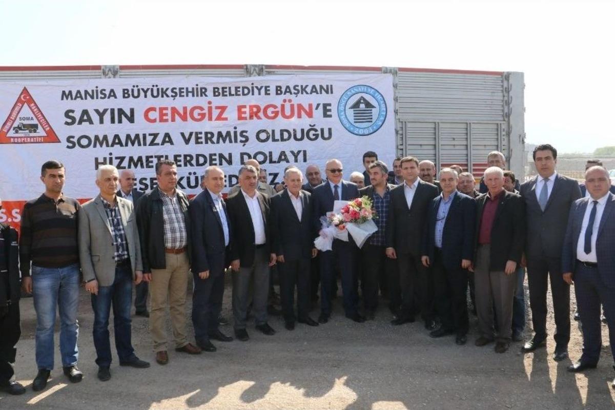 Başkan Erg&uuml;n Soma&rsquo;da Temaslarda Bulundu