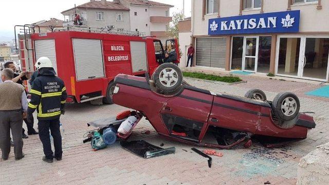 Takla Atan Otomobilden Sağ Kurtuldular