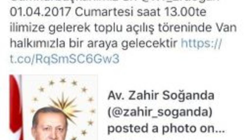 Erdoğan Ve Yıldırım 1 Nisan&rsquo;da Van&rsquo;a Geliyor