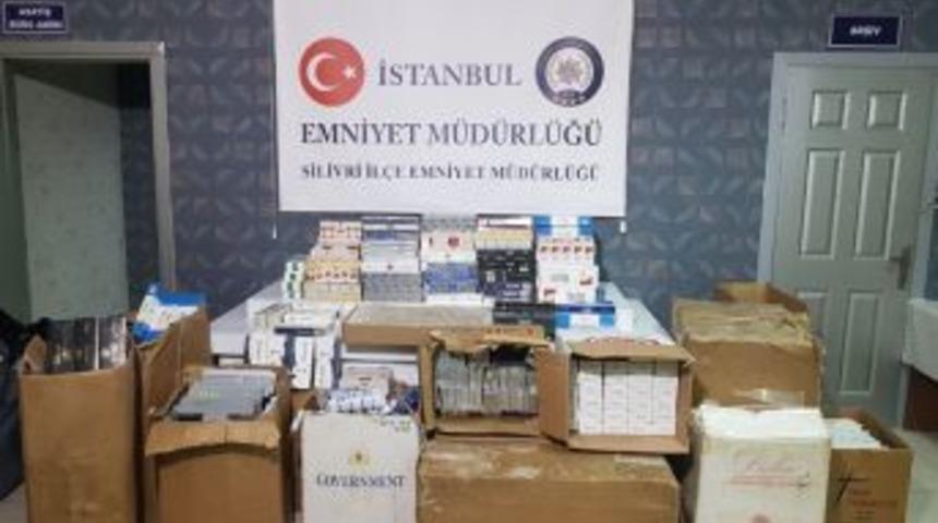Silivri&rsquo;de Bir Evde 32 Bin Paket Ka&ccedil;ak Sigara Ele Ge&ccedil;irildi