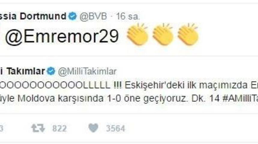 Aubameyang&rsquo;dan Emre Mor&rsquo;a Mesaj: "ko&ccedil;um"