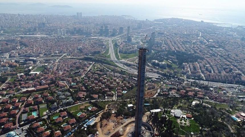 &Ccedil;amlıca Tv Kulesi&rsquo;nin Son Hali Havadan G&ouml;r&uuml;nt&uuml;lendi
