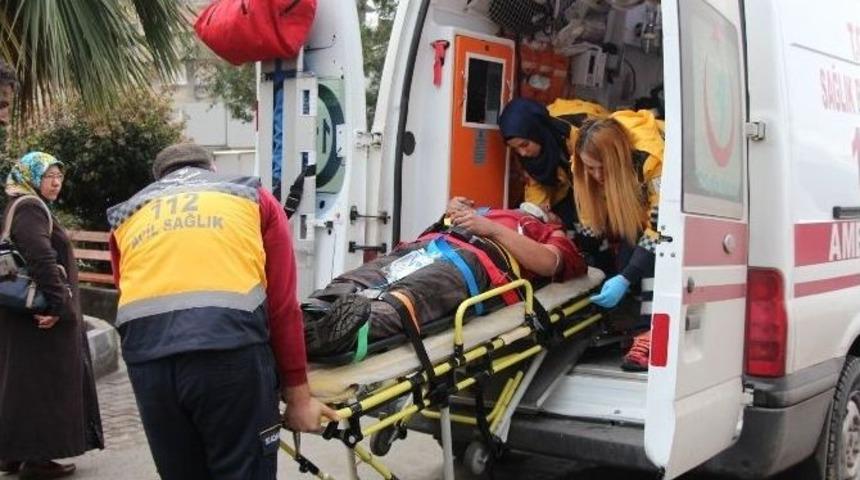 Omzuna Asans&ouml;r D&uuml;şen İş&ccedil;i Yaralandı