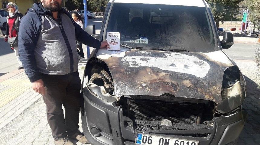 (&ouml;zel Haber) Balık&ccedil;ı &ldquo;evet&rdquo; Afişleri Astığı Otomobilinin Kundaklandığını İddia Etti