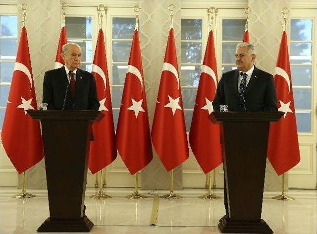 Başbakan Yıldırım-bah&ccedil;eli G&ouml;r&uuml;şmesi Sona Erdi 2