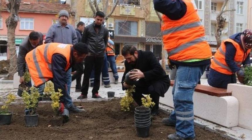 Sındırgı&rsquo;da Meydanlar &Ccedil;i&ccedil;ek A&ccedil;tı
