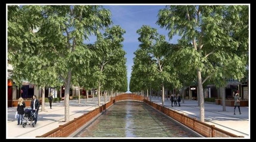 B&uuml;y&uuml;kşehir Kanalboyu&rsquo;ndaki D&uuml;zenleme &Ccedil;alışmalarını S&uuml;rd&uuml;r&uuml;yor