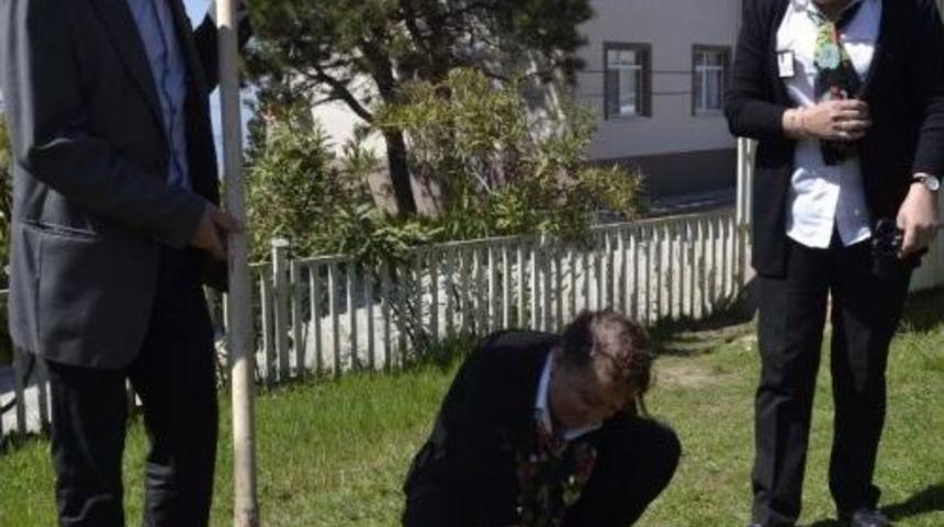 &Ouml;ğrenciler Hastane Bah&ccedil;esine Fidan Dikti