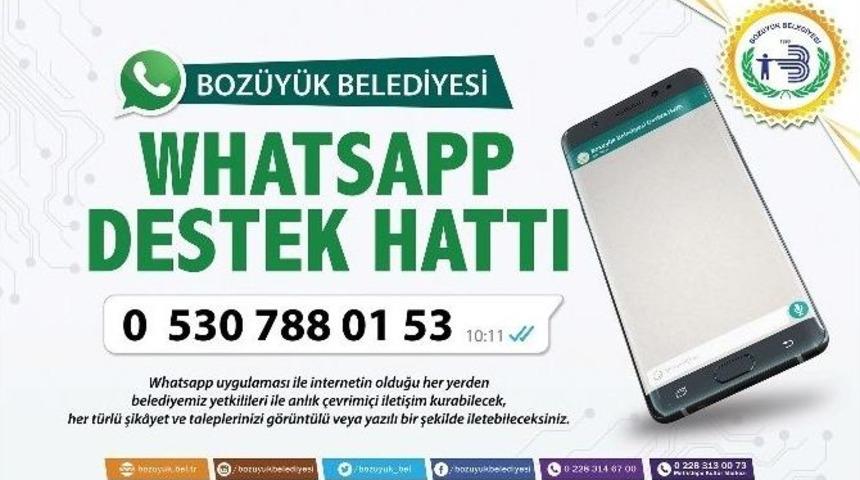 Boz&uuml;y&uuml;k Belediyesi &lsquo;whatsapp Destek Hattı&rsquo; Devrede