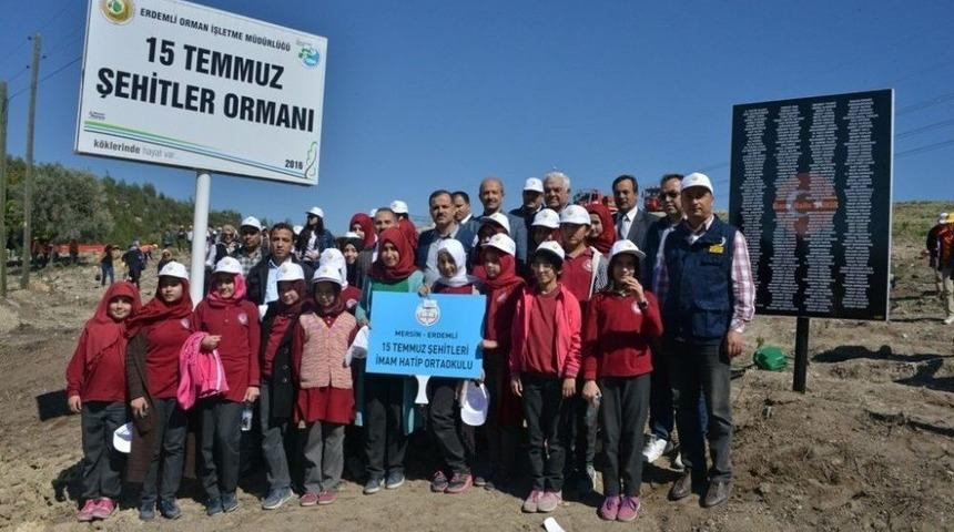 Erdemli&rsquo;de 15 Temmuz Şehitleri Anısına Hatıra Ormanı
