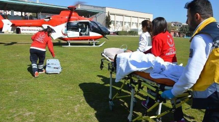Ambulans Helikopter Suriyeli Minik Ravan I&ccedil;in Havalandı