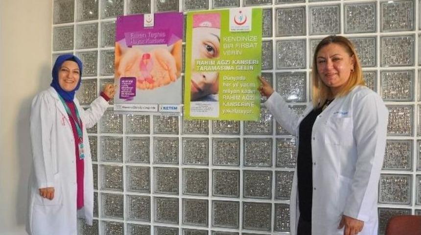 Belediyede &Ccedil;alışan Kadın Personeller Kanser Hakkında Bilgilendirildi