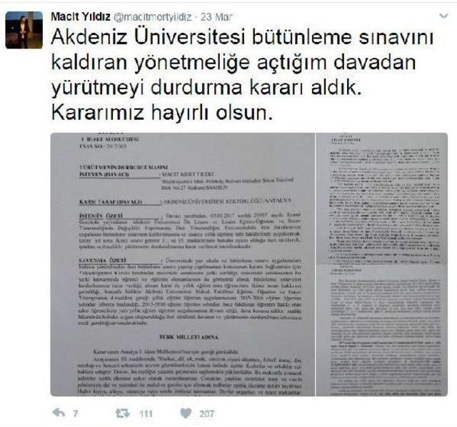 Hukuk Öğrencisi, Üniversitenin Kaldırdığı Bütünleme Sınavını Yargı Kararıyla Yeniden Koydurttu