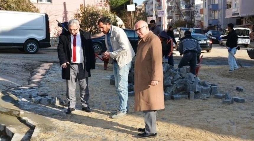 Başkan Eşkinat Yol Yapım &Ccedil;alışmalarını İnceledi