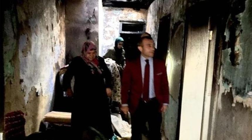 Evi Yanan Vatandaşa Devlet Elini Uzattı