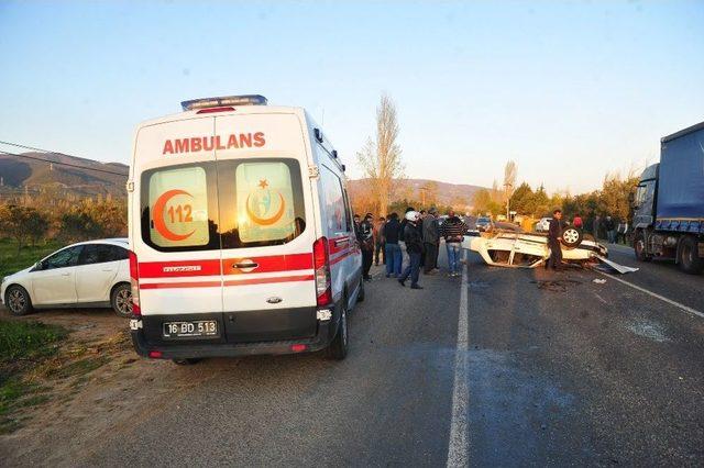 Bursa’da Feci Kaza...takla Atan Otomobilde 2 Genç Yaralandı