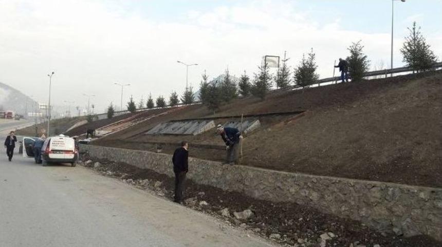 Vezirhan Beldesi Girişine Yeni &Ccedil;evre D&uuml;zenlemesi