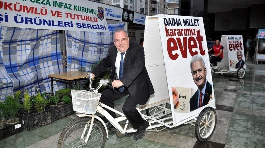Nazilli&rsquo;de Gen&ccedil;ler &rsquo;evet&rsquo; İ&ccedil;in Pedal &Ccedil;evirdiler