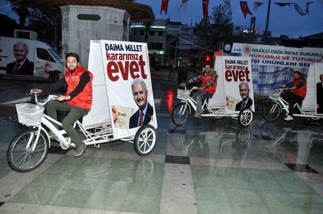 Nazilli’de Gençler ’evet’ İçin Pedal Çevirdiler