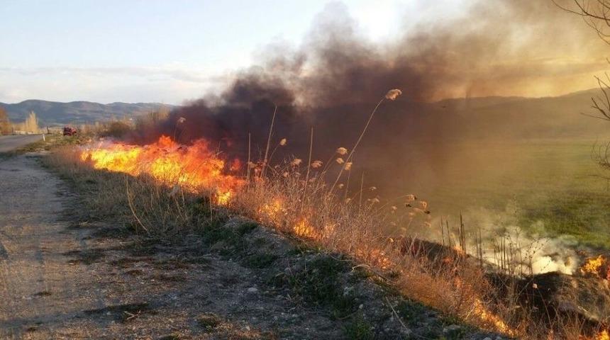 Hisarcık&rsquo;ta Arazi Yangını