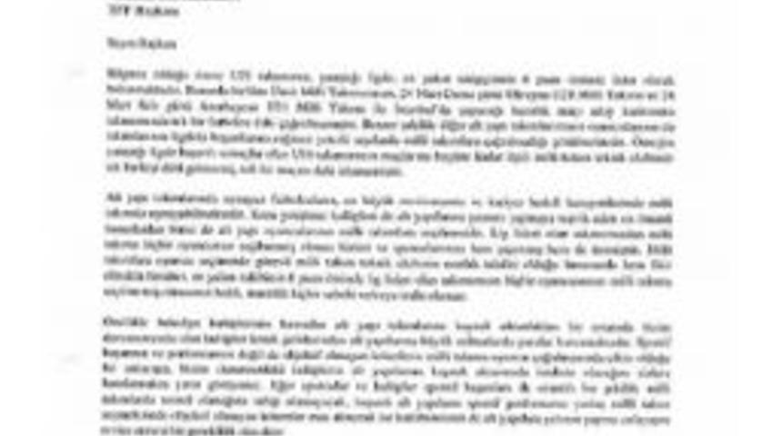 Fenerbah&ccedil;e'den Tff'ye Milli Takım Tepki Mektubu