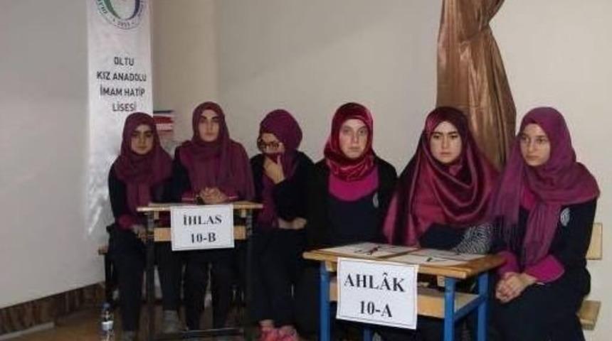Oltu Kız Anadolu İmam Hatip Lisesi&rsquo;nde Temel Dini Bilgiler Yarışması D&uuml;zenlendi
